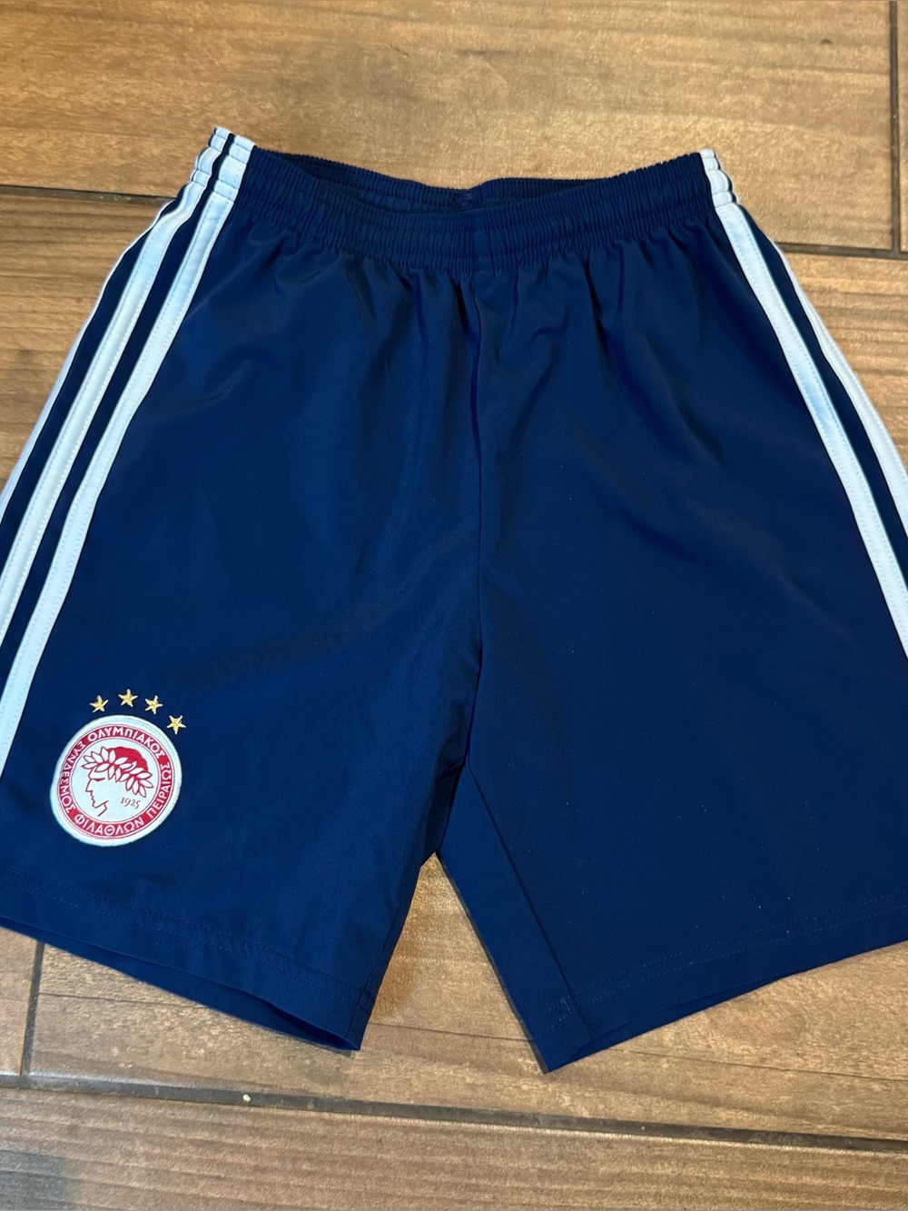 Boys adidas Navy soccer training shorts, Olympiacos F.C